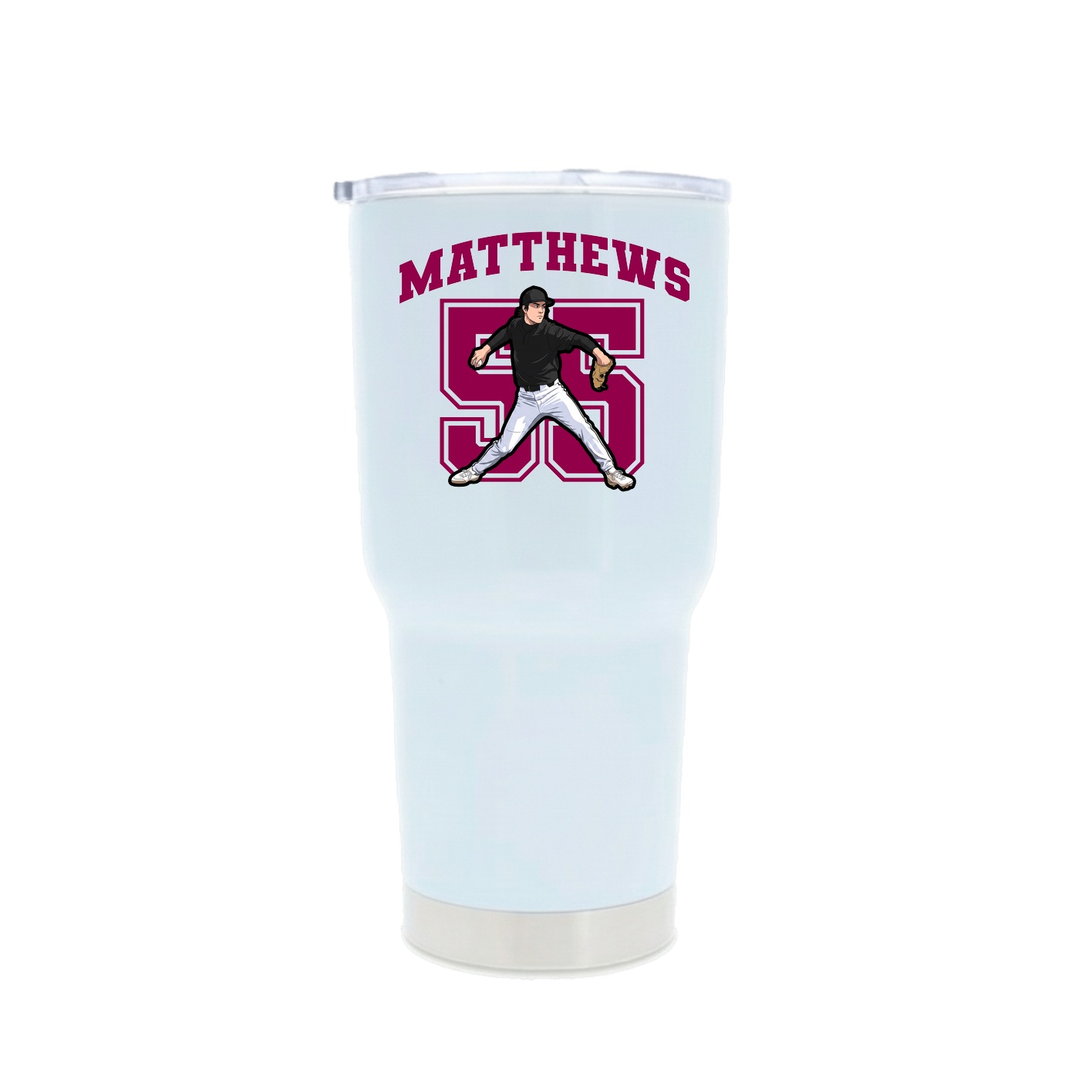 30oz Stainless Steel Tumbler — Number in White