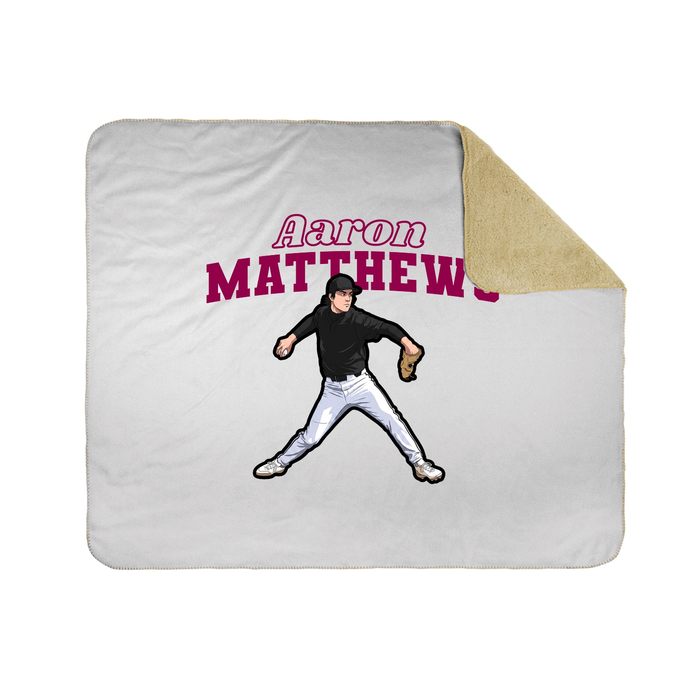 Throw Blanket — Name Arch in White
