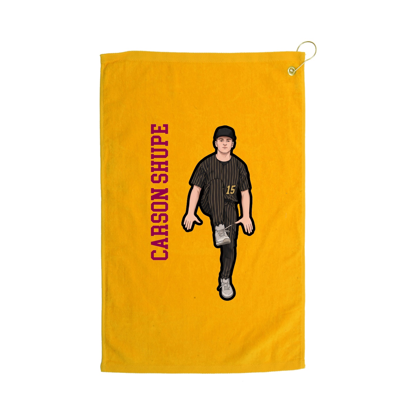 Golf Towel — Name Vertical in Gold