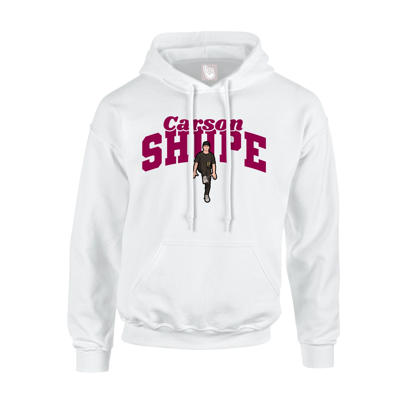 Youth Hoodie — Signature Arch in White