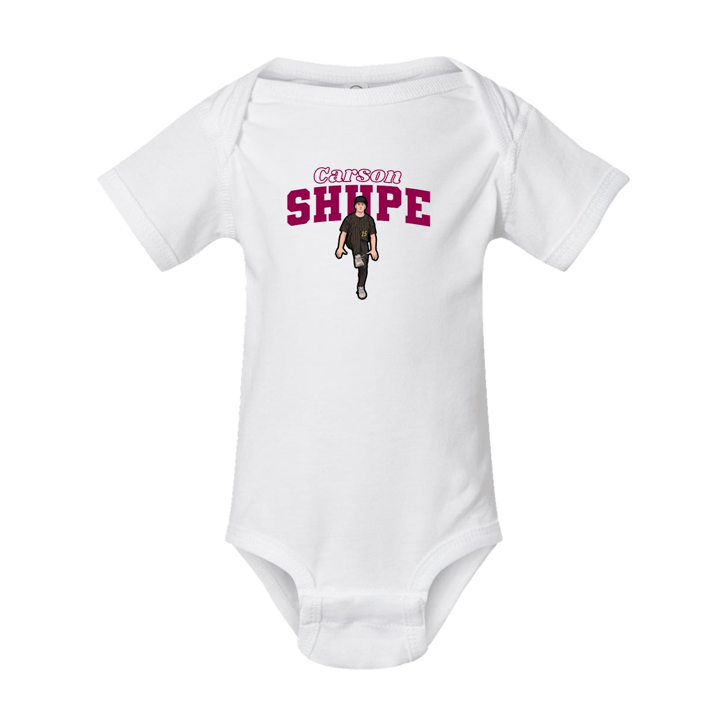 Baby Onesie — Name Arch in White