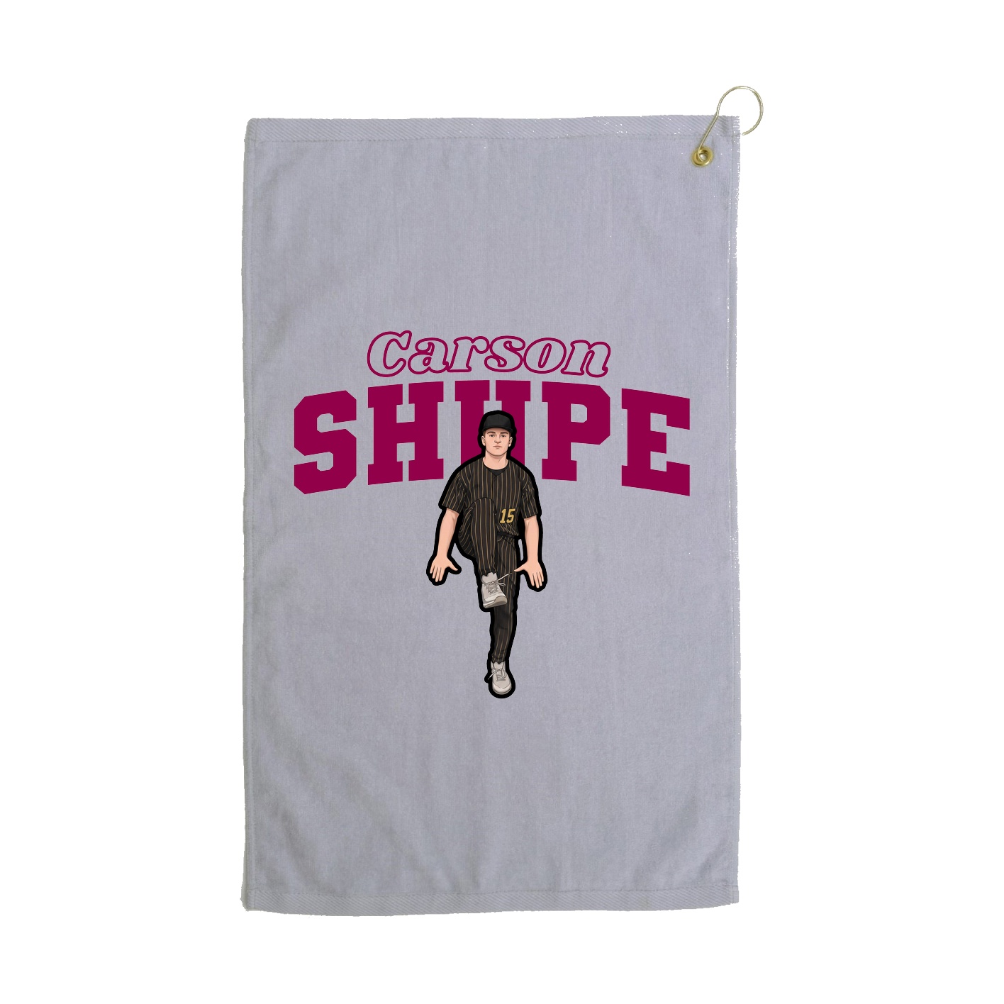 Golf Towel — Name Arch in Grey