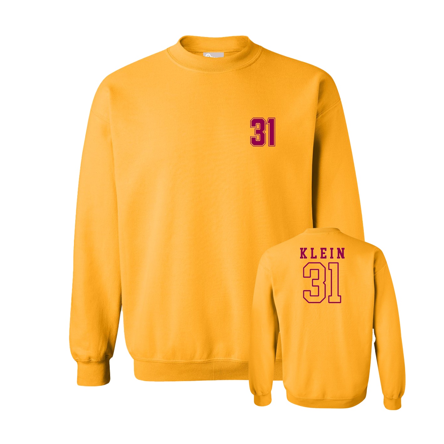 Fleece Crew — Chest Back in Gold