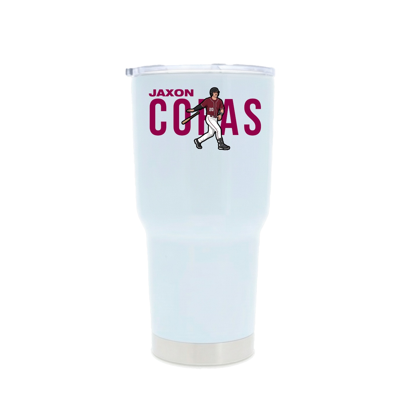 30oz Stainless Steel Tumbler — Player Name in White
