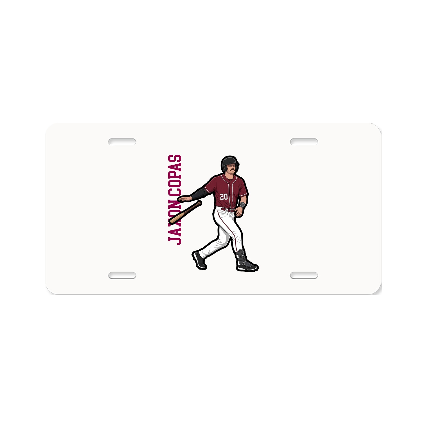License Plate — Name Vertical in Classic