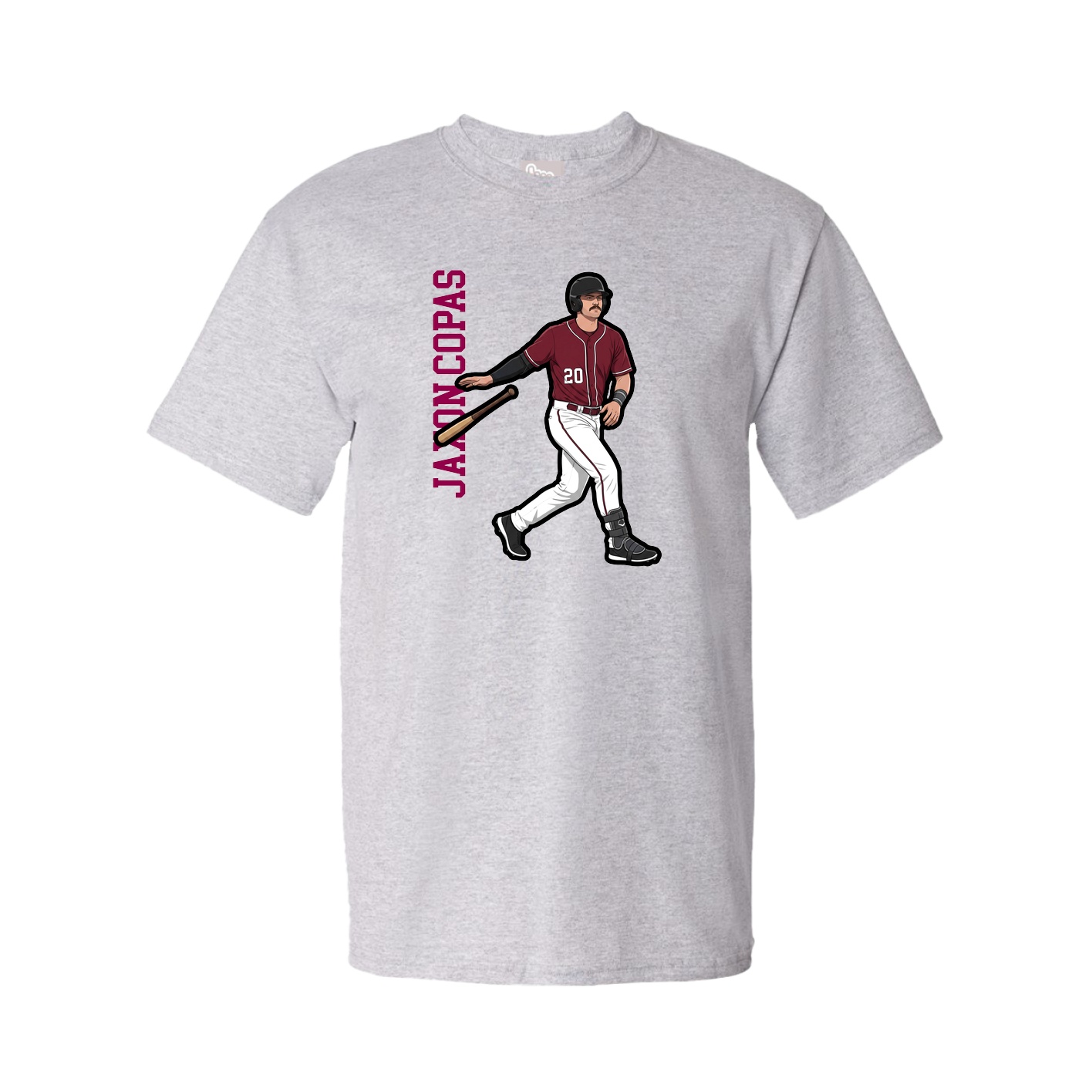 Tee — Name Vertical in Grey