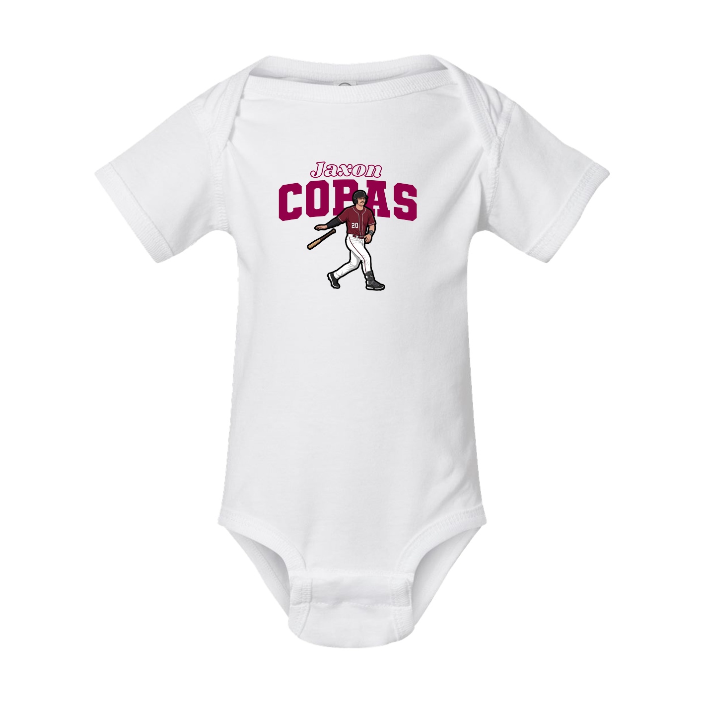 Baby Onesie — Name Arch in White