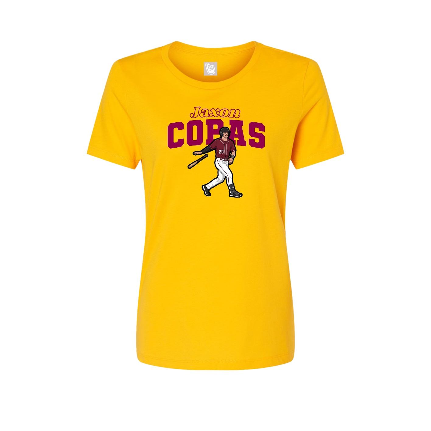 Fitted Women's Tee — Name Arch in Gold