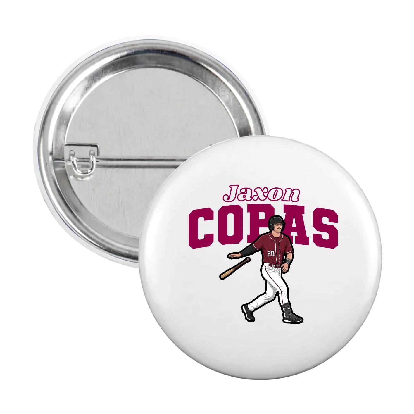 Game Day Button — Name Arch in White