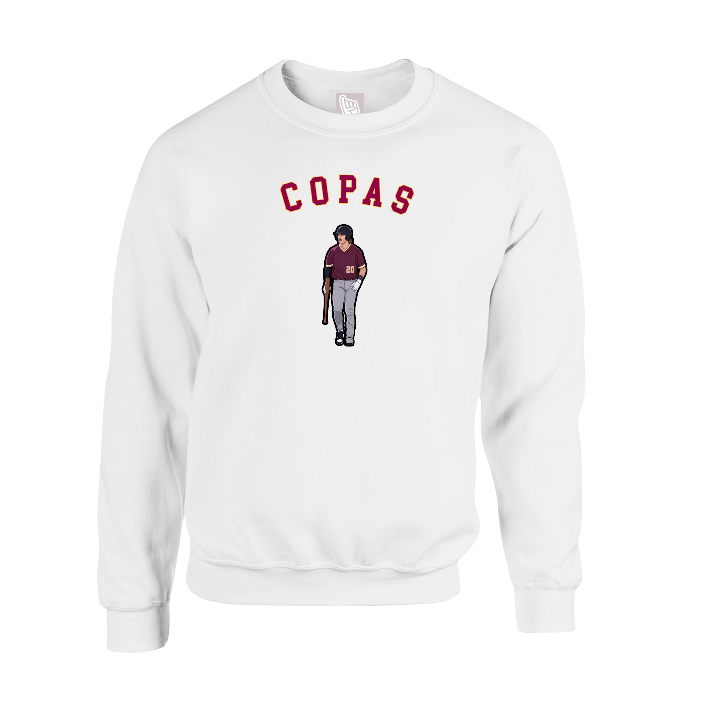 Fleece Crew — Shirsey Arch in White