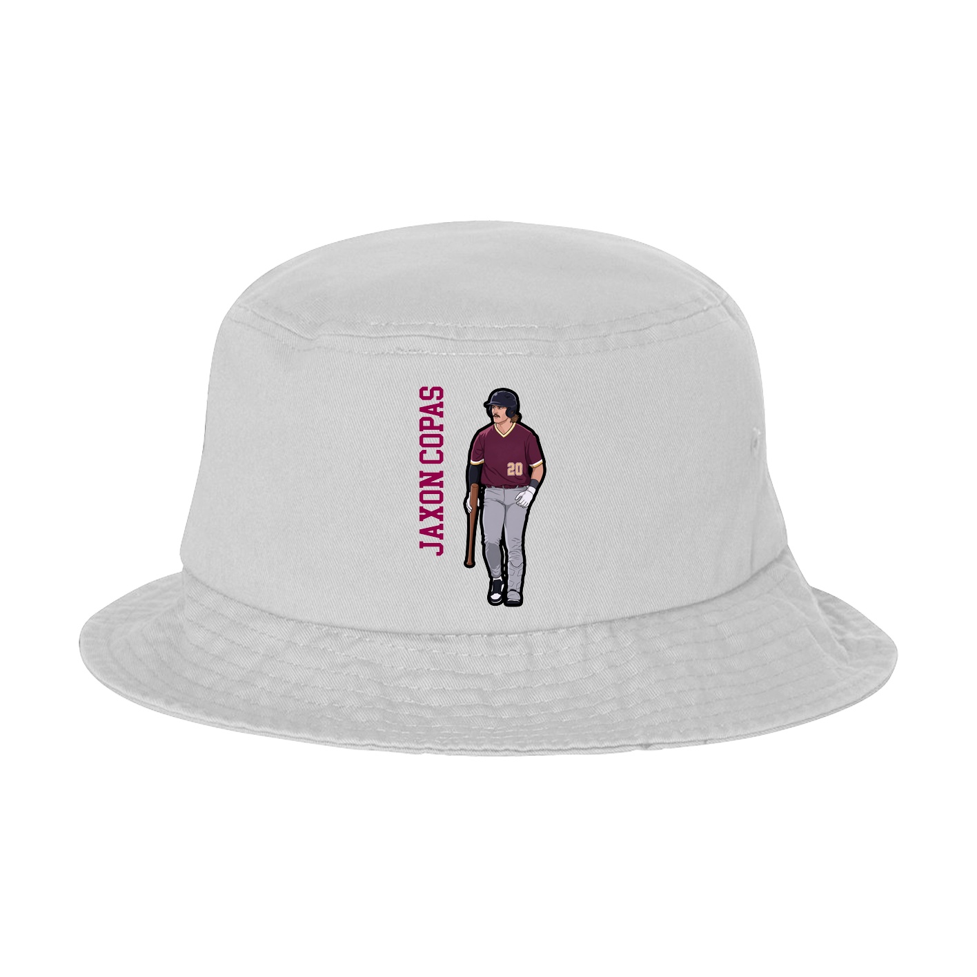 Bucket Cap — Name Vertical in White