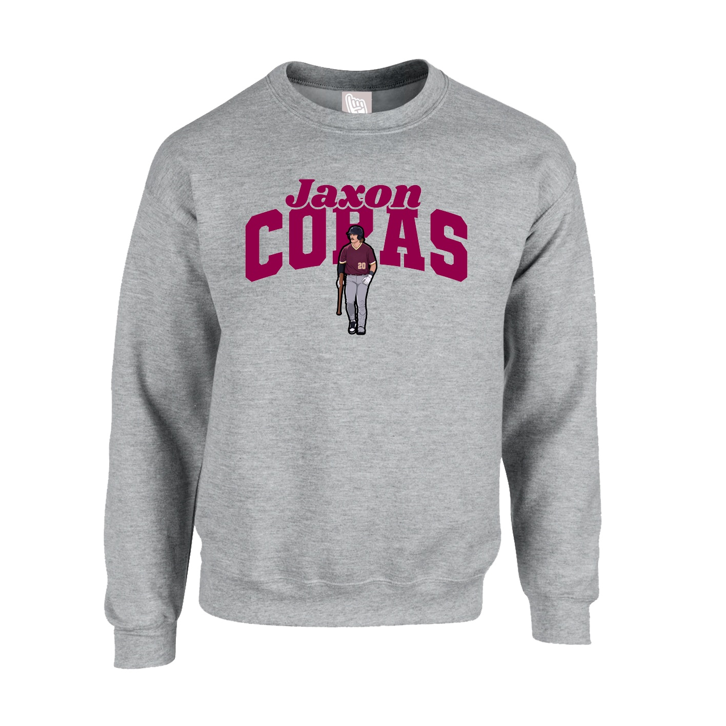 Fleece Crew — Signature Arch in Grey