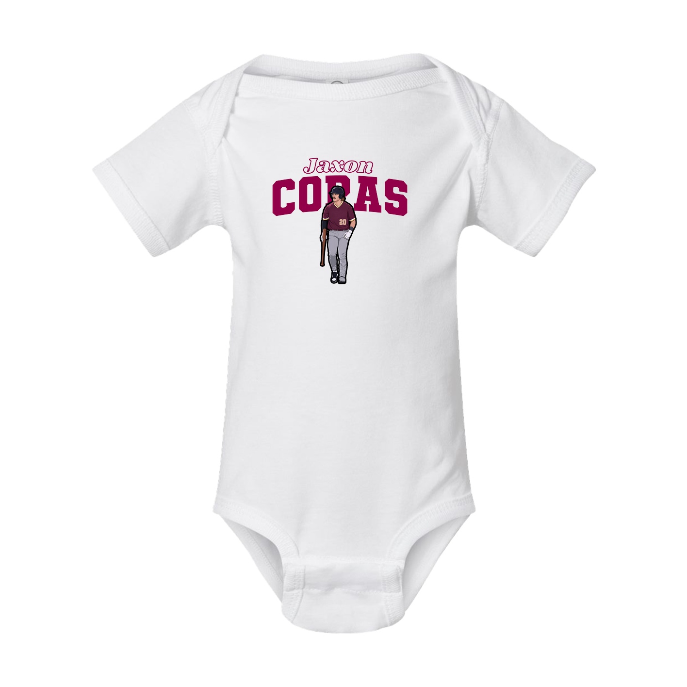 Baby Onesie — Name Arch in White
