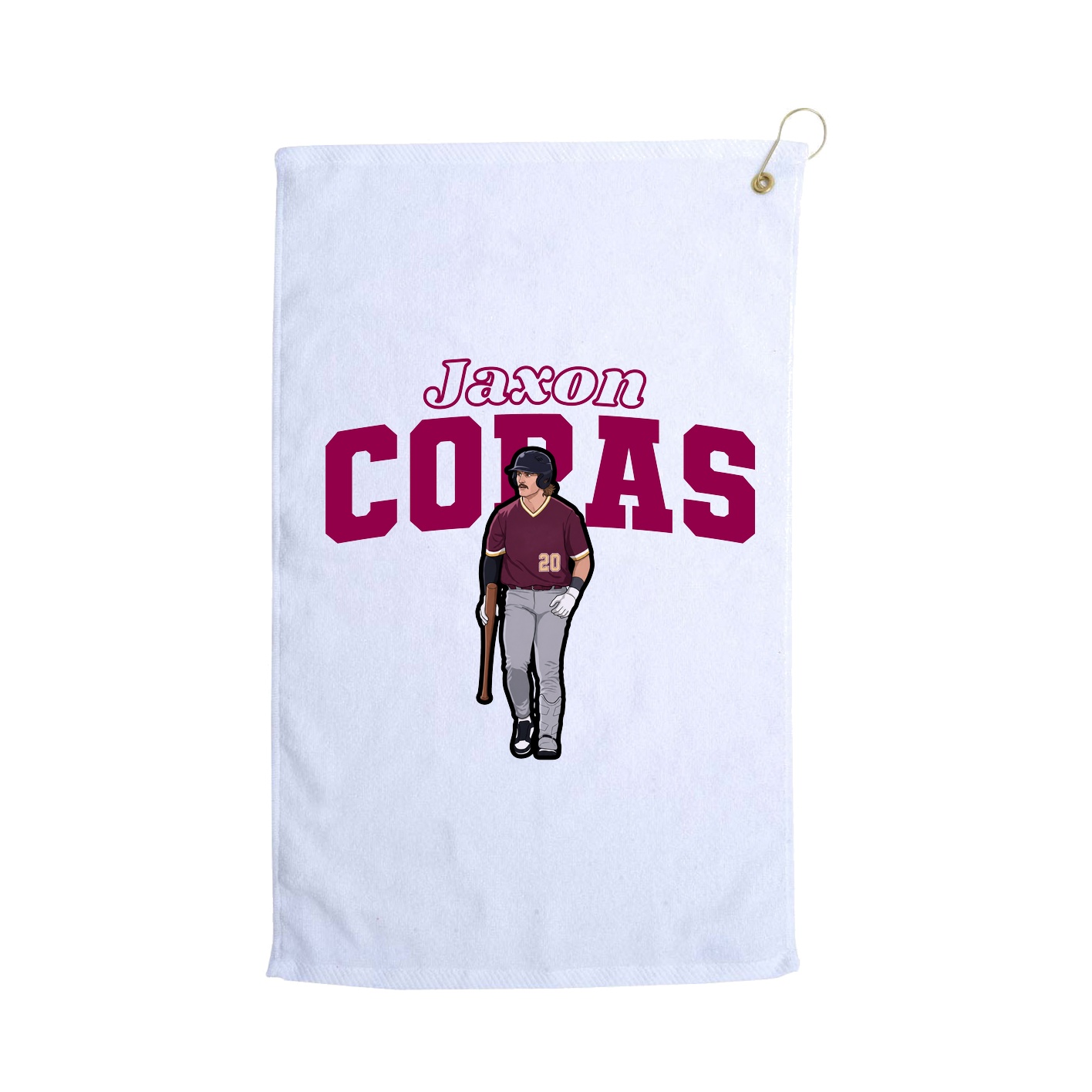 Golf Towel — Name Arch in White