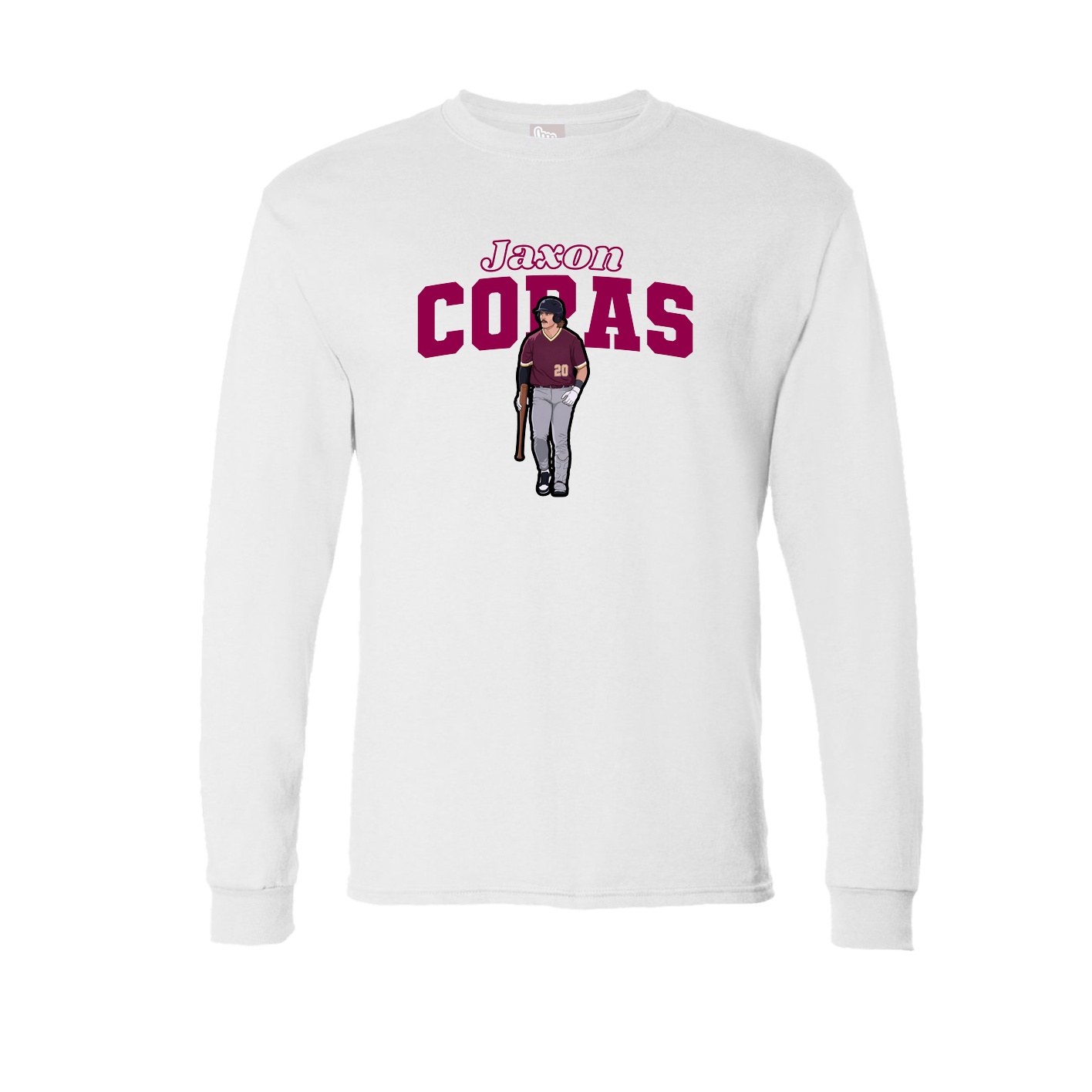 Long Sleeve Tee — Name Arch in White