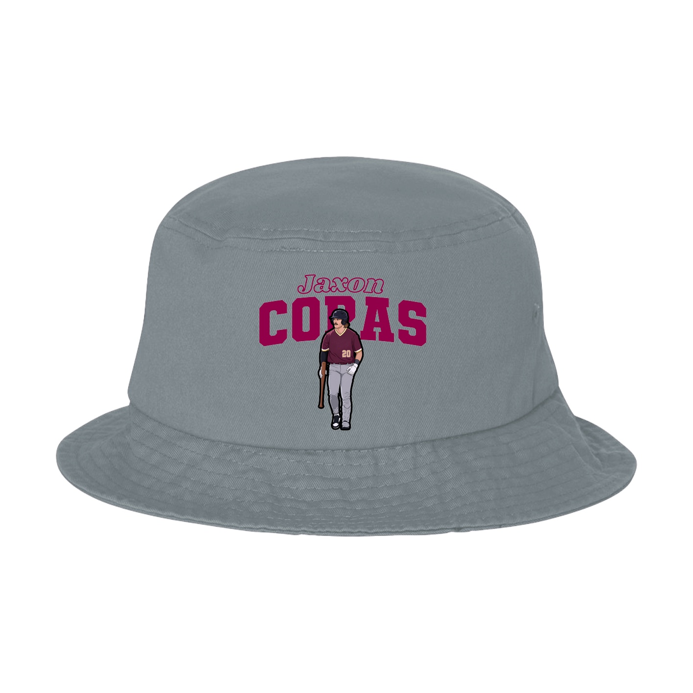 Bucket Cap — Name Arch in Grey