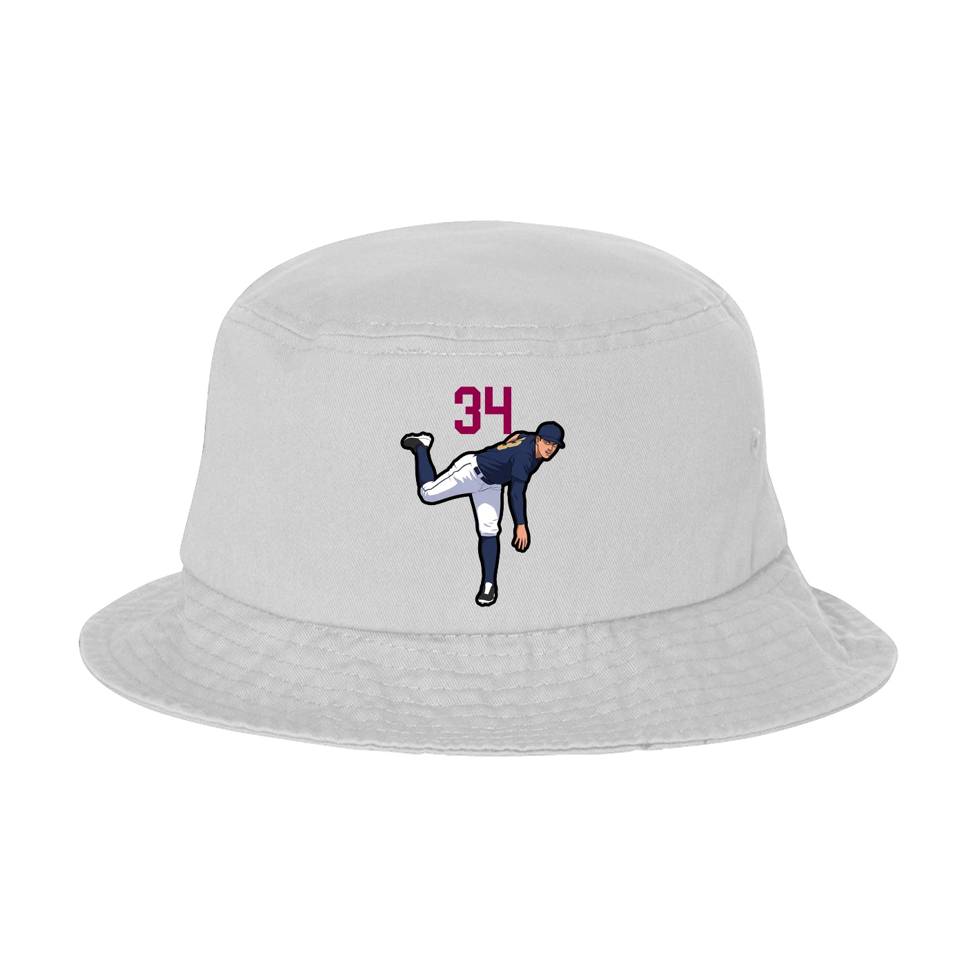 Bucket Cap — Number Top in White