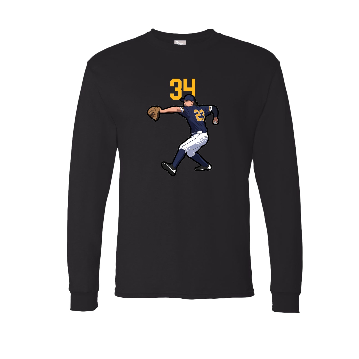 Long Sleeve Tee — Number Top in Black