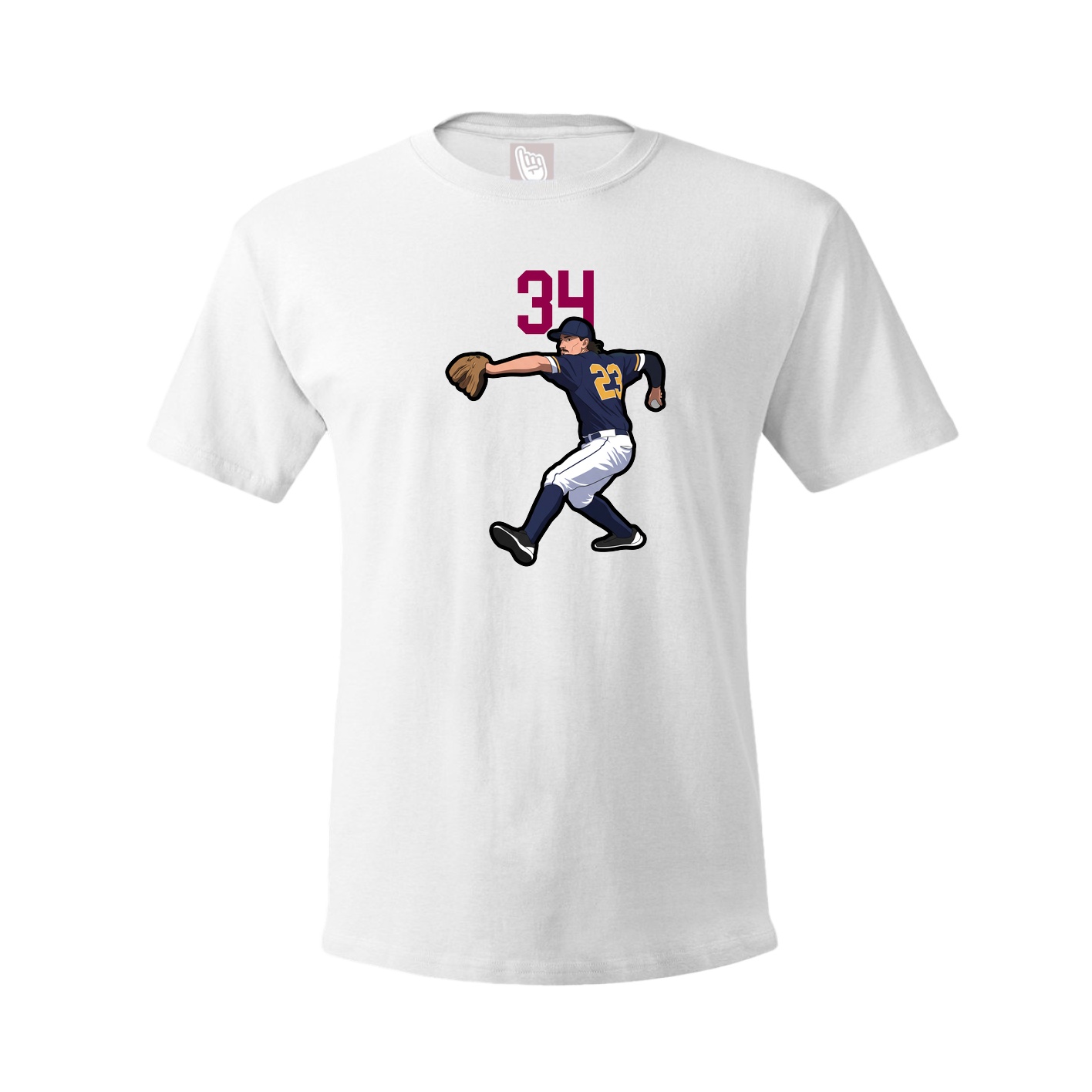 Youth Tee — Number Top in White