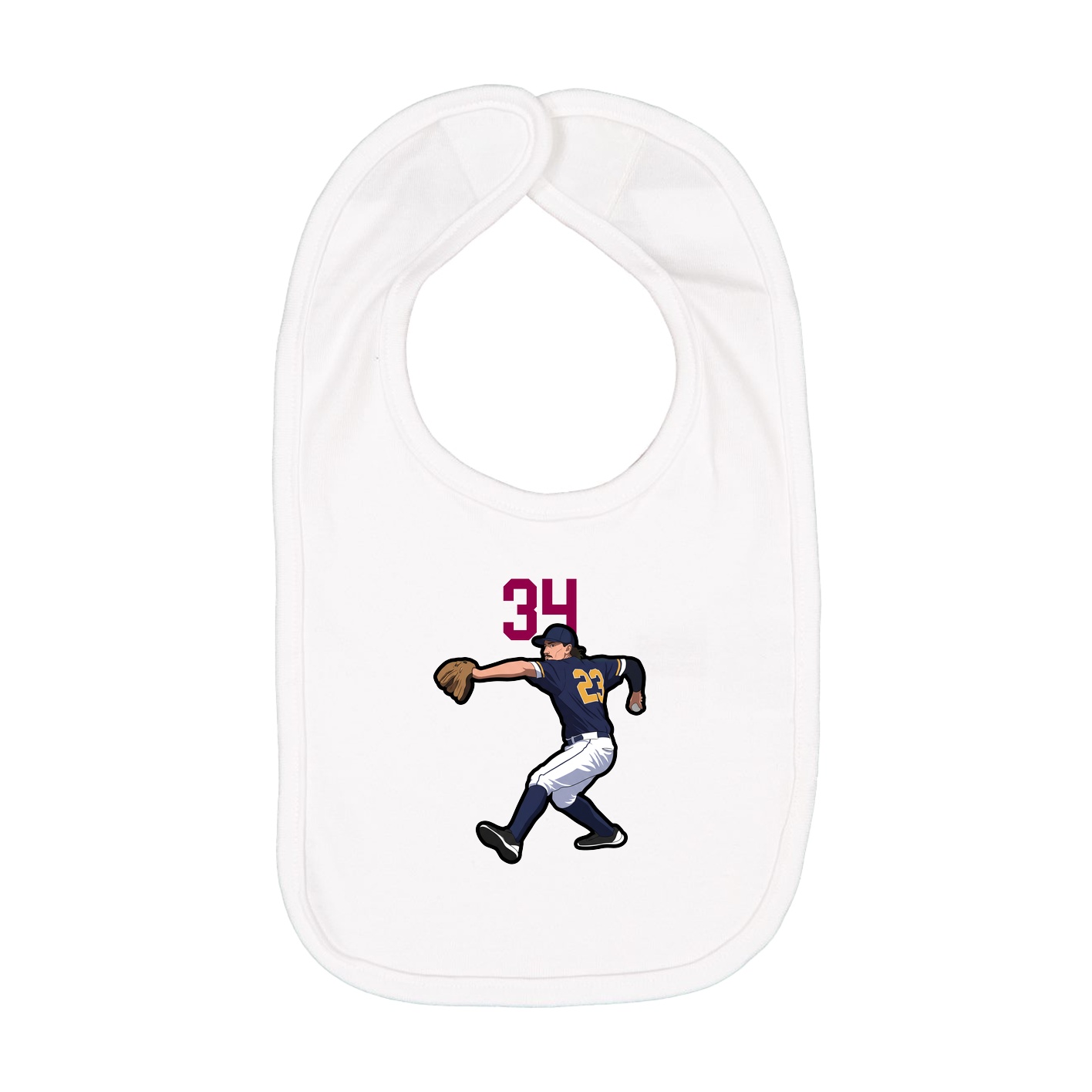Infant Bib — Number Top in White