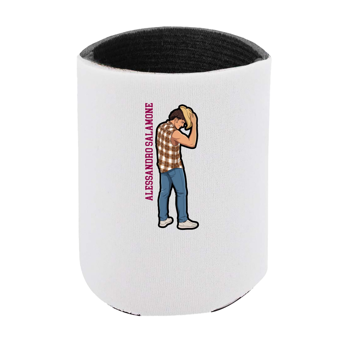 Can Holder — Name Vertical in White