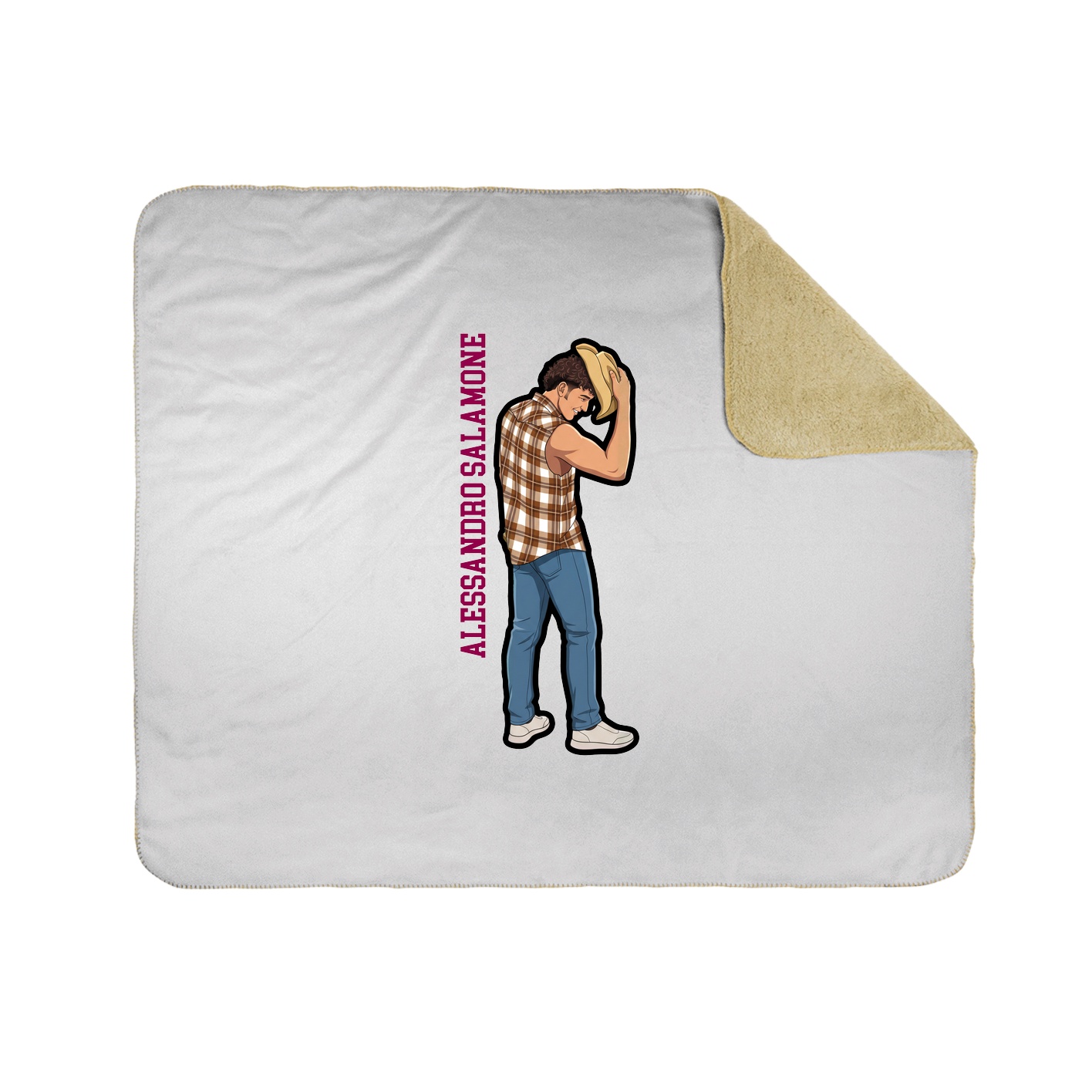 Throw Blanket — Name Vertical in White