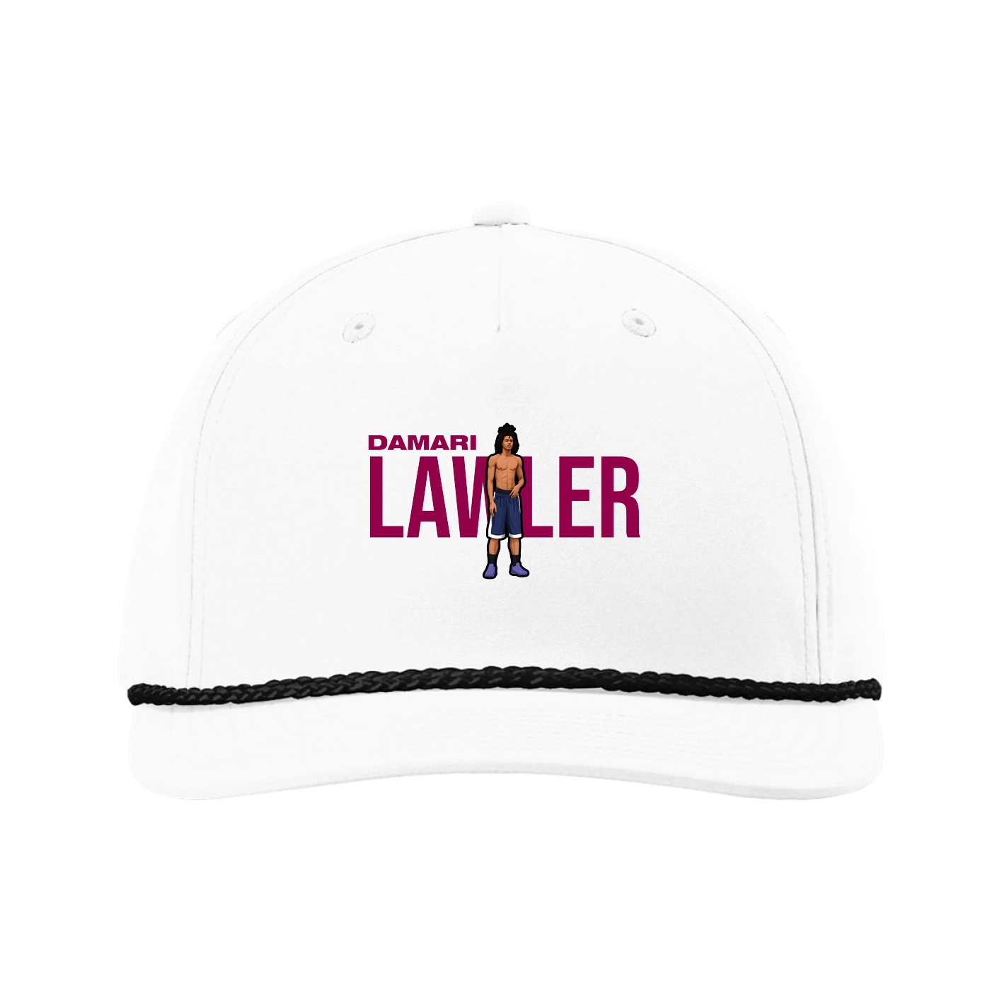 Five-Panel Classic Rope Cap — Player Name in White