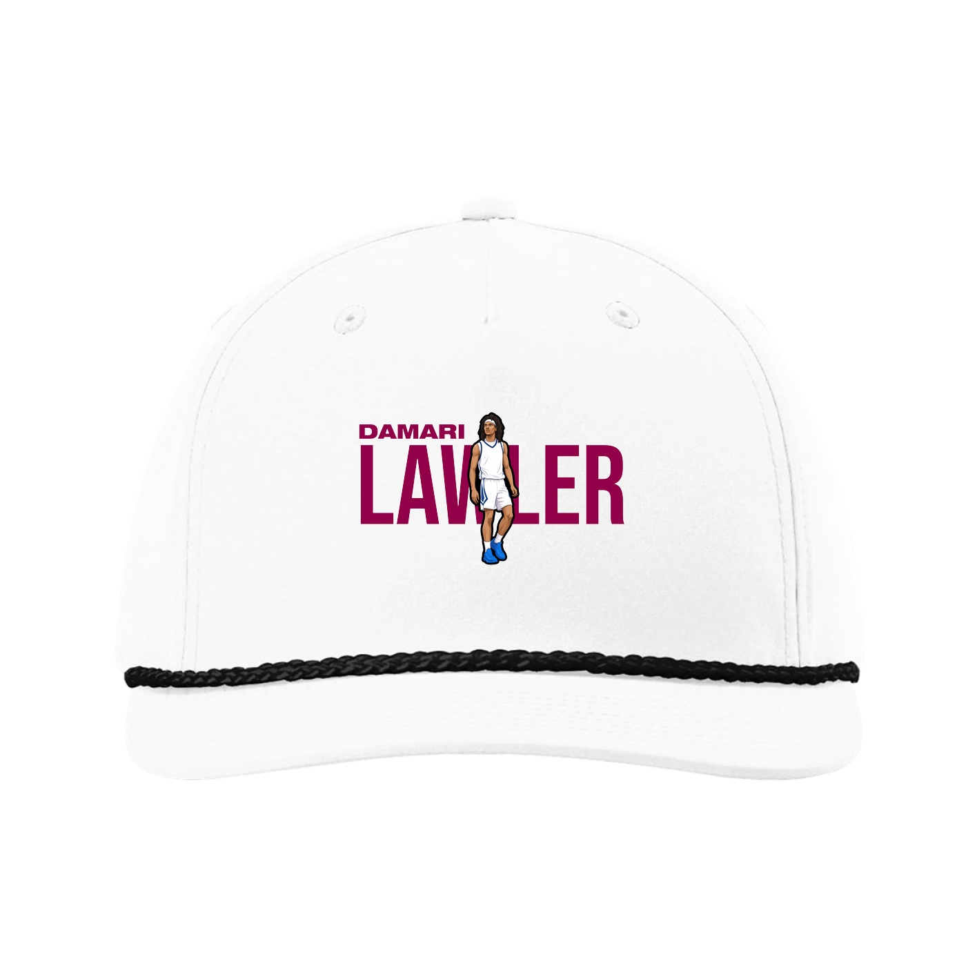 Five-Panel Classic Rope Cap — Player Name in White