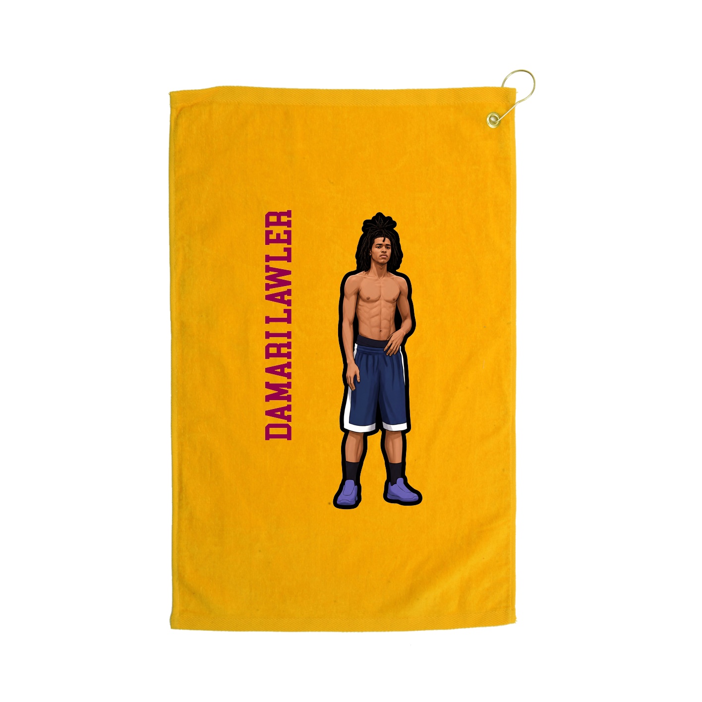 Golf Towel — Name Vertical in Gold