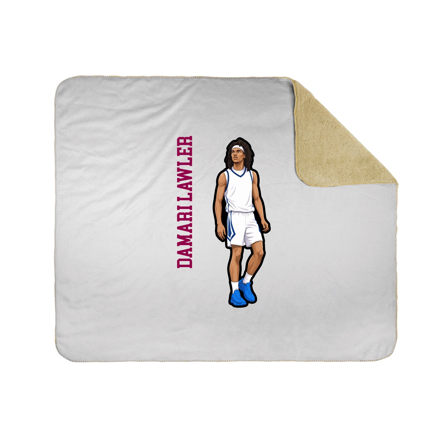 Throw Blanket — Name Vertical in White