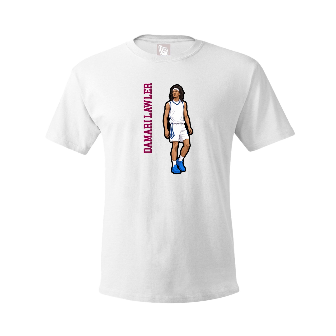 Youth Tee — Name Vertical in White