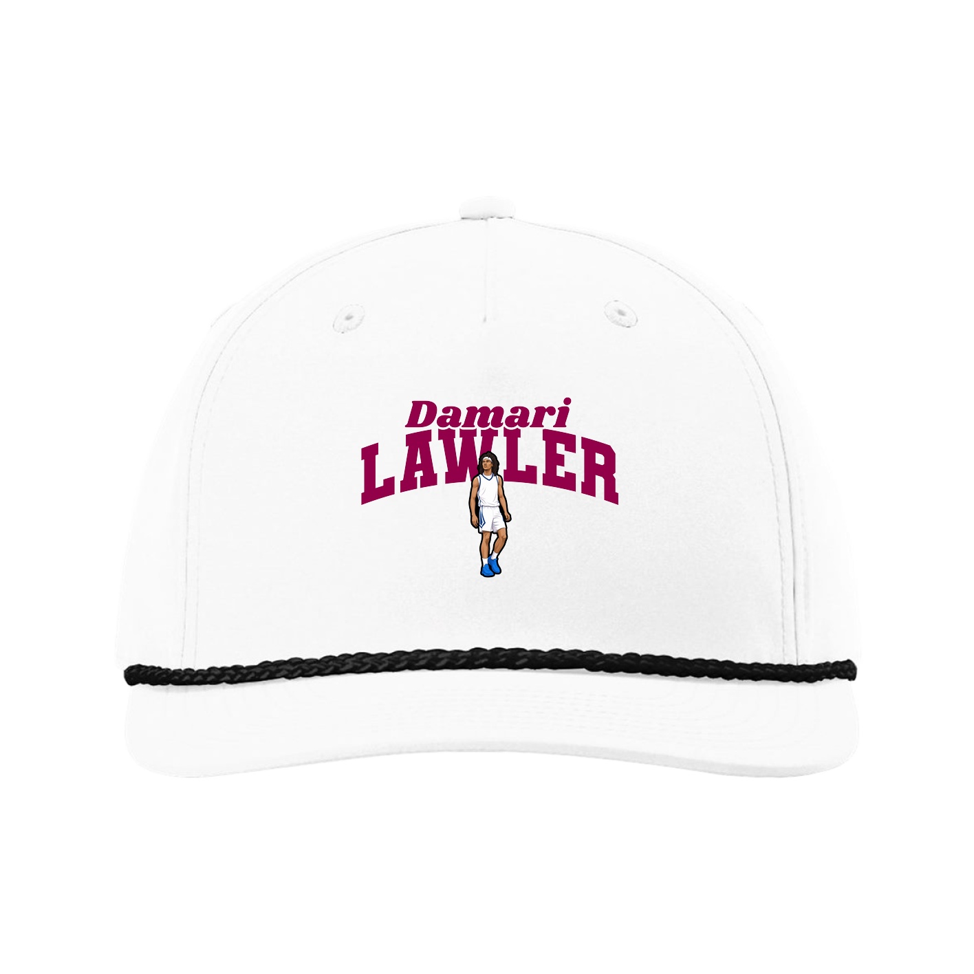 Five-Panel Classic Rope Cap — Signature Arch in White