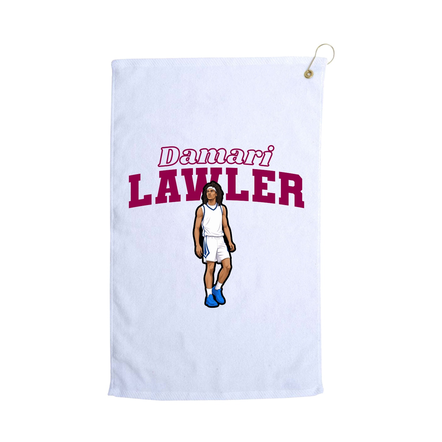 Golf Towel — Name Arch in White