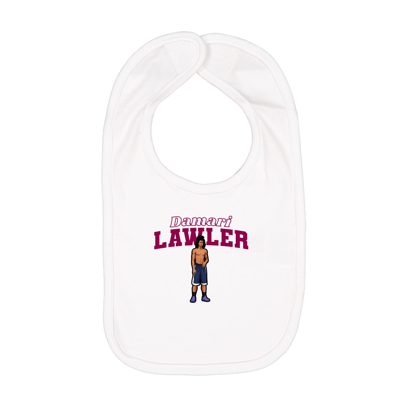 Infant Bib — Name Arch in White