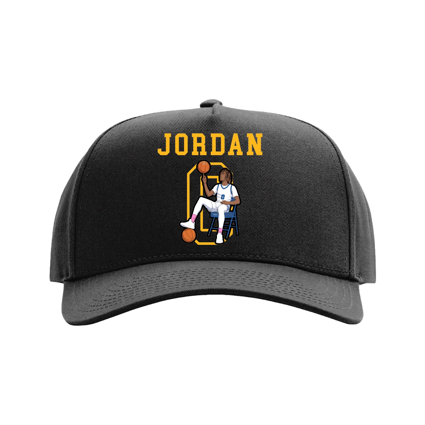 Full Fabric Five-Panel Champ Cap — Shirsey in Black