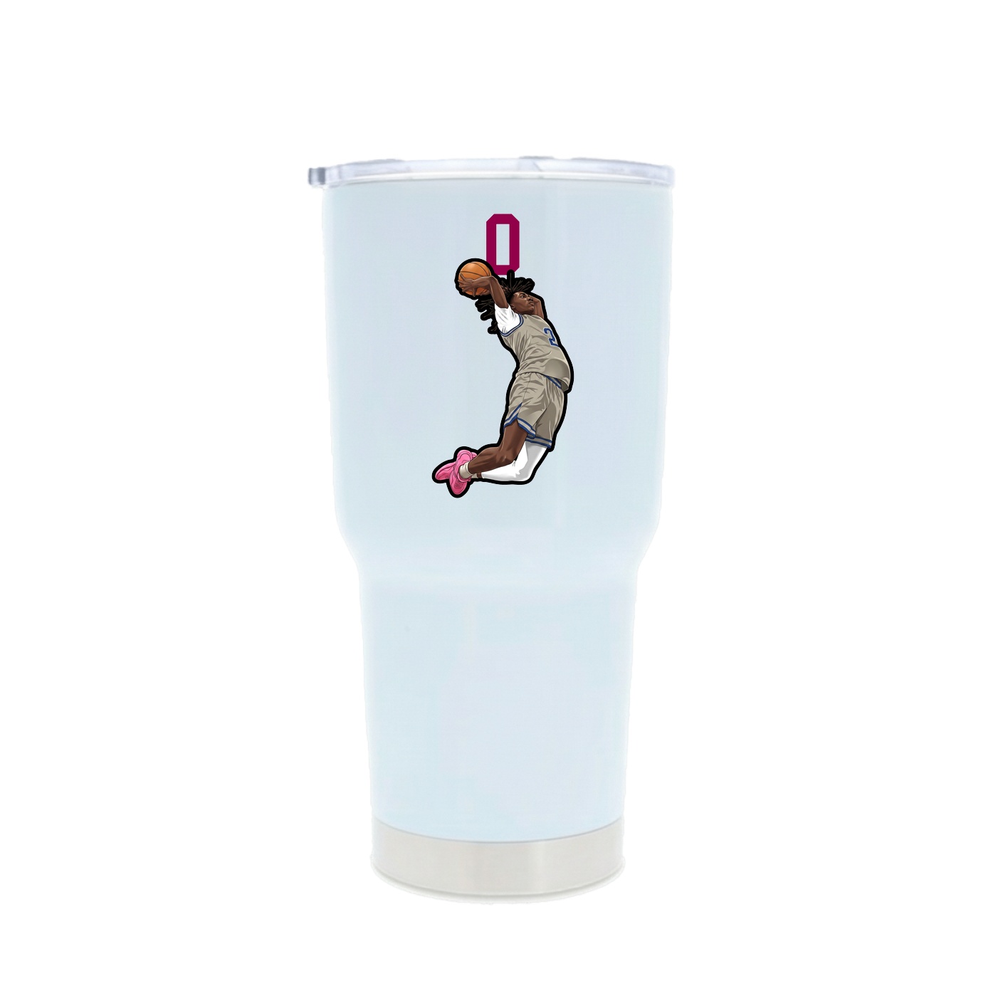 30oz Stainless Steel Tumbler — Number Top in White