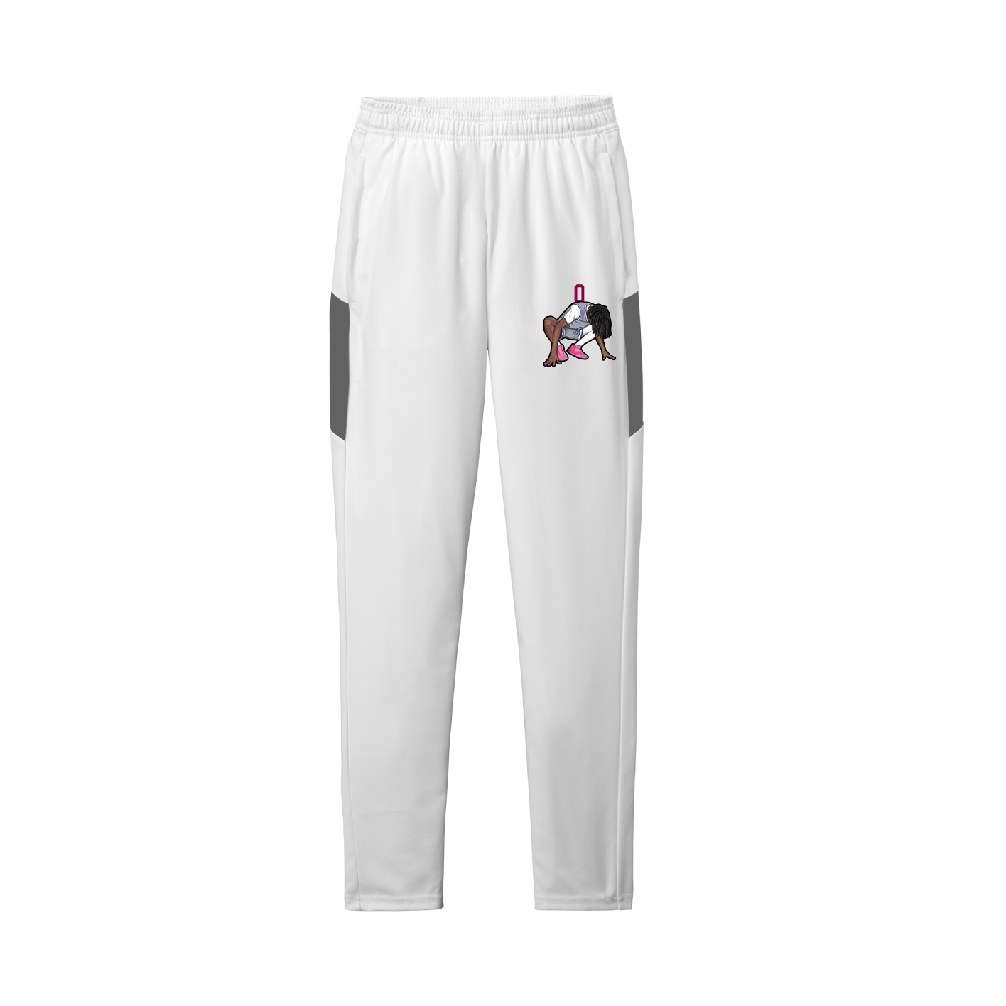 Team Travel Pant — Number Top in White/Grey