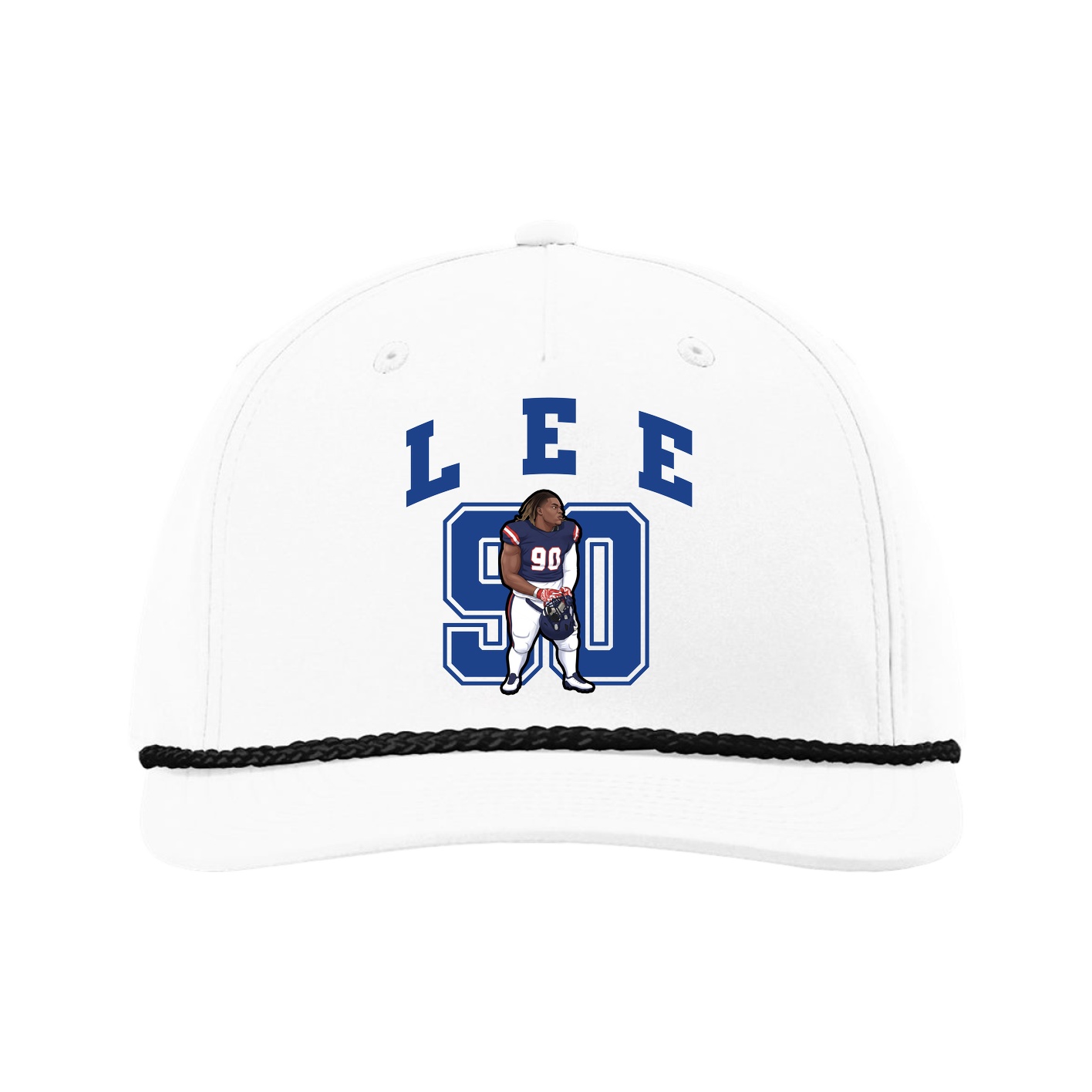 Five-Panel Classic Rope Cap — Number in White