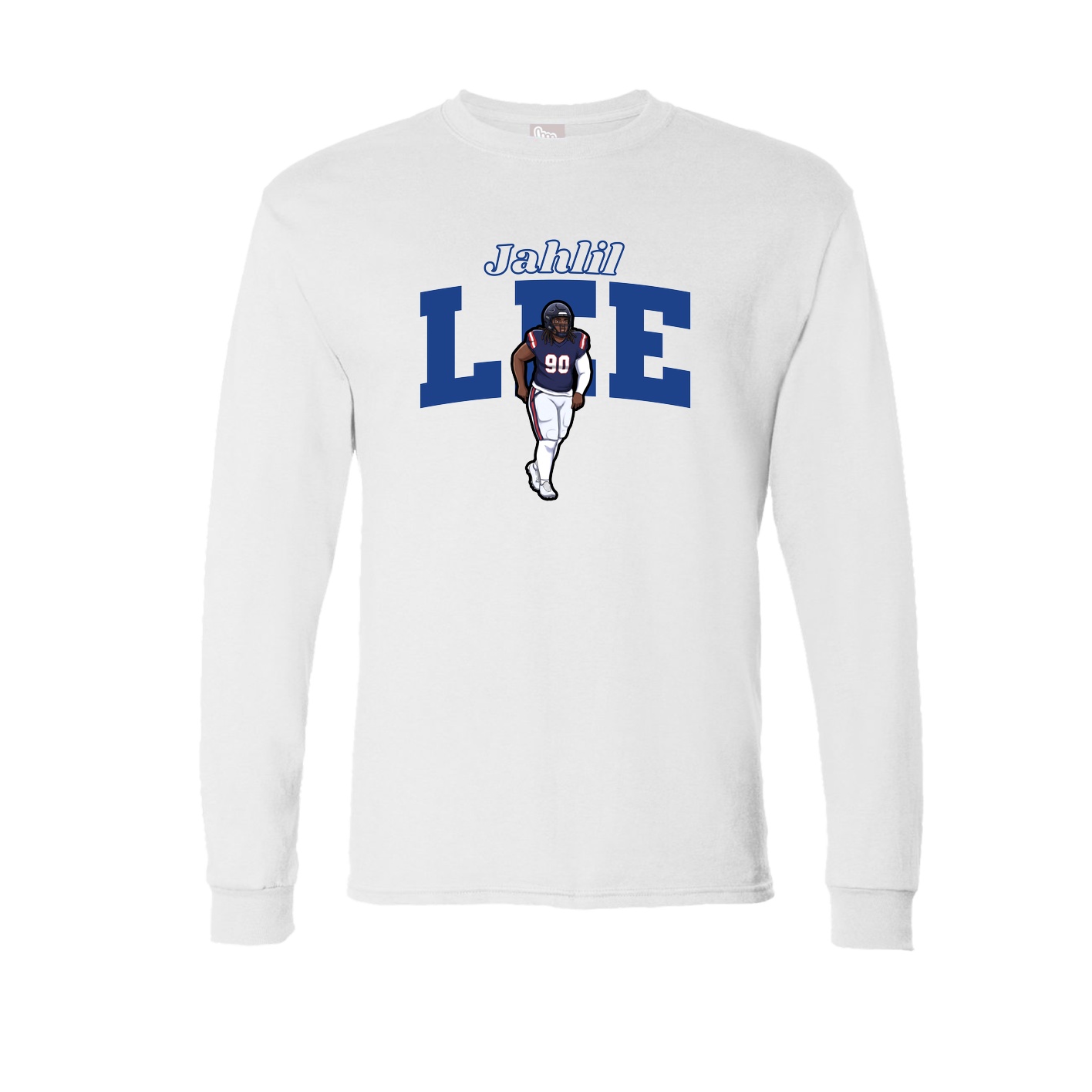 Long Sleeve Tee — Name Arch in White