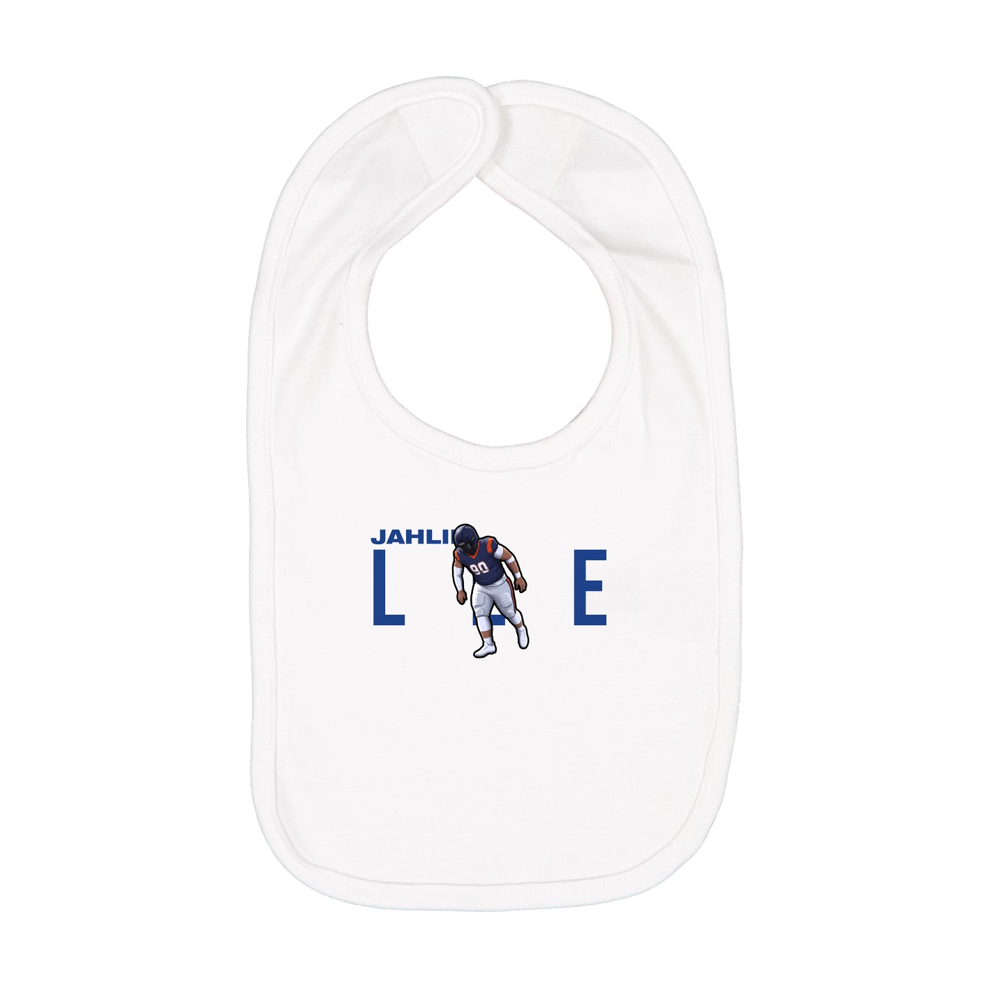 Infant Bib — Player Name in White