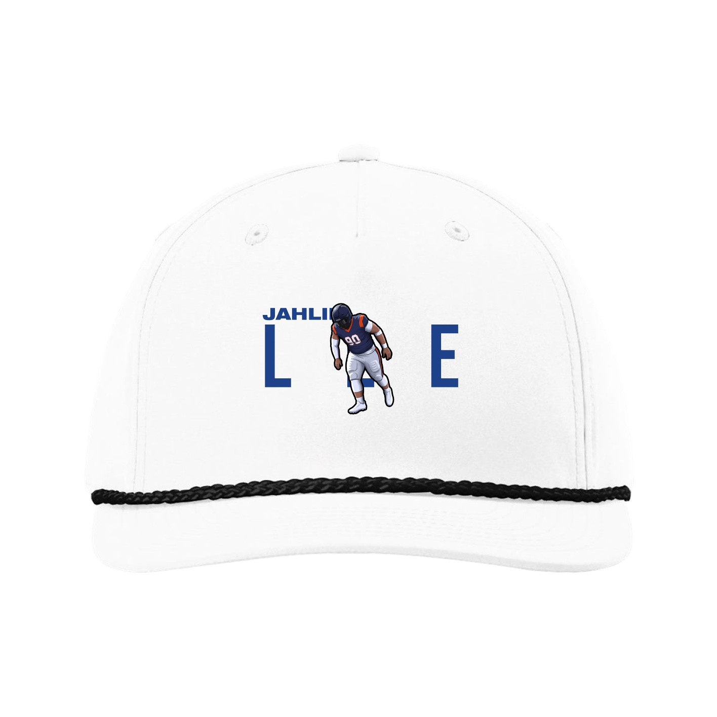 Five-Panel Classic Rope Cap — Player Name in White