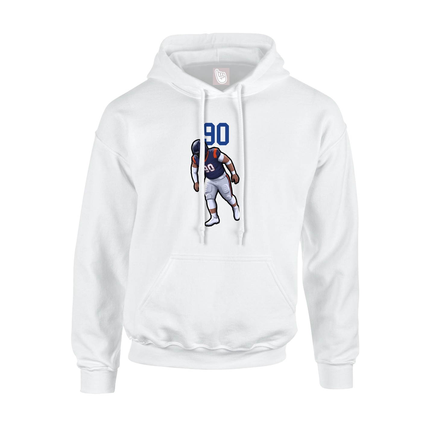 Hoodie — Number Top in White