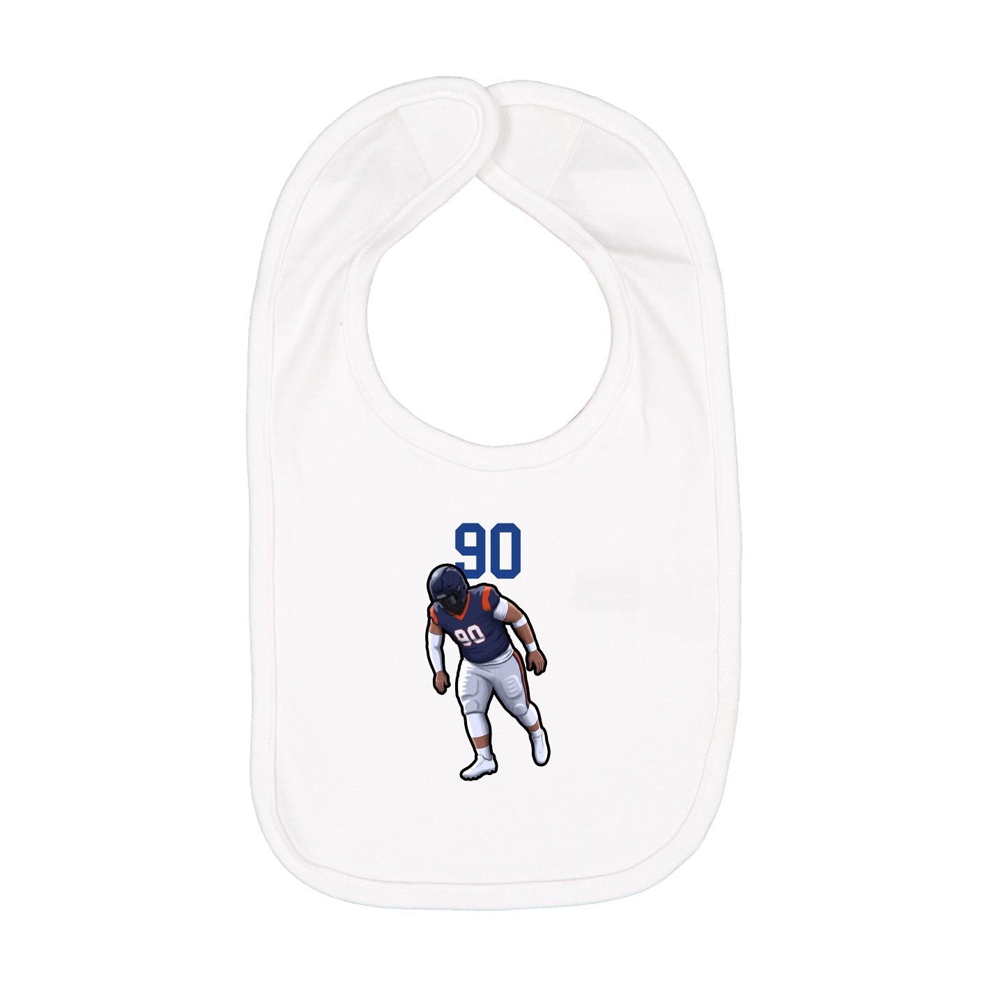 Infant Bib — Number Top in White