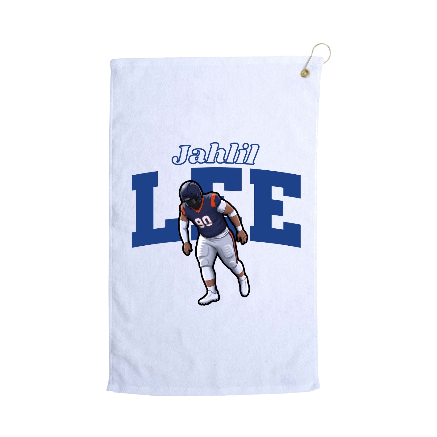 Golf Towel — Name Arch in White