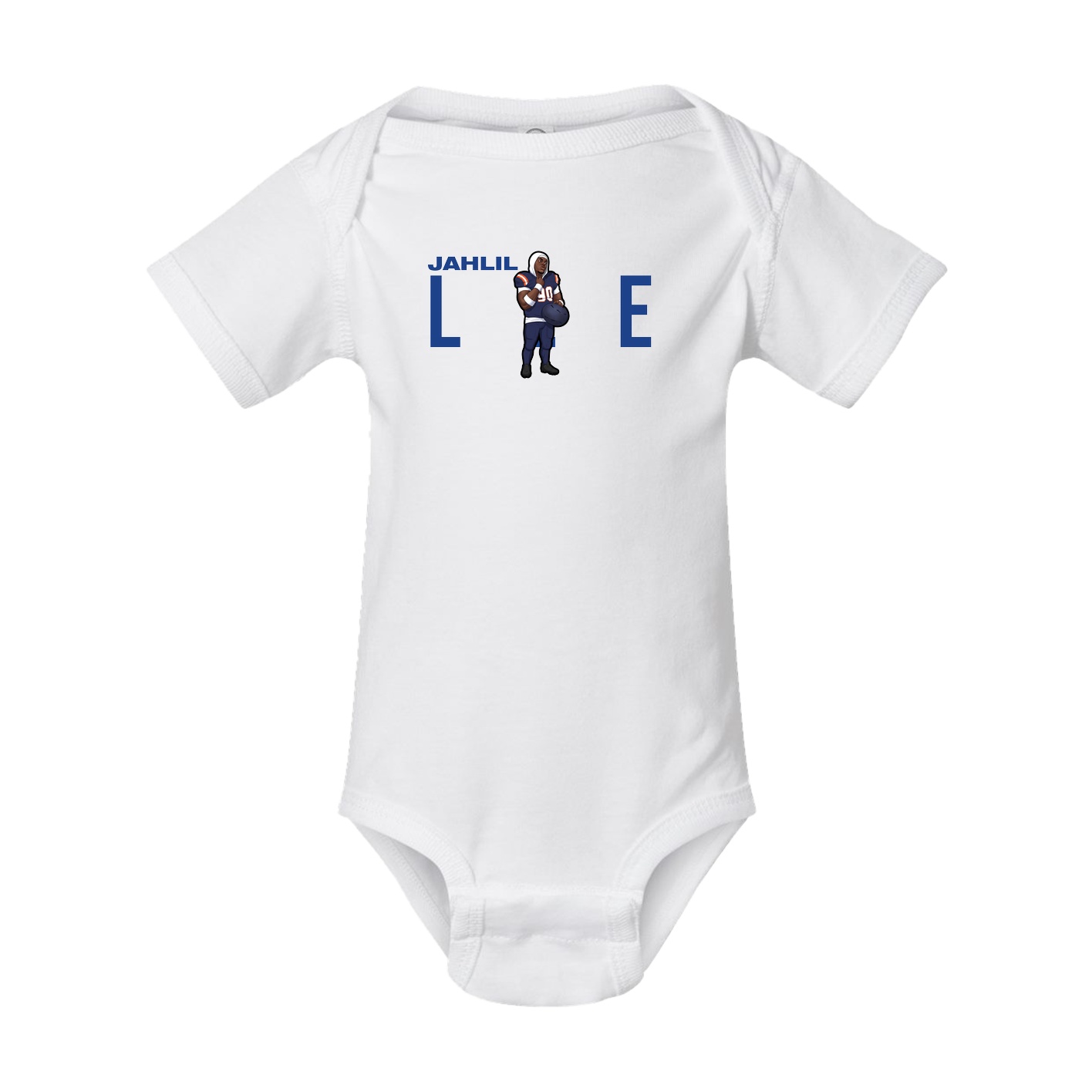 Baby Onesie — Player Name in White