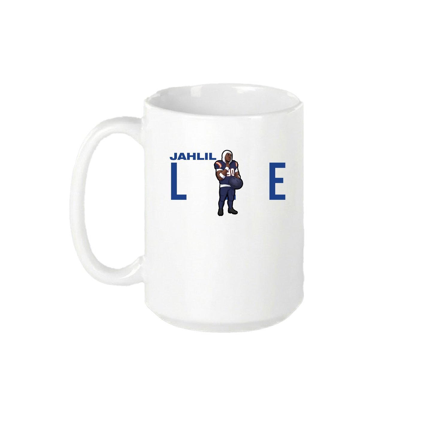 15oz Coffee Mug — Player Name in White