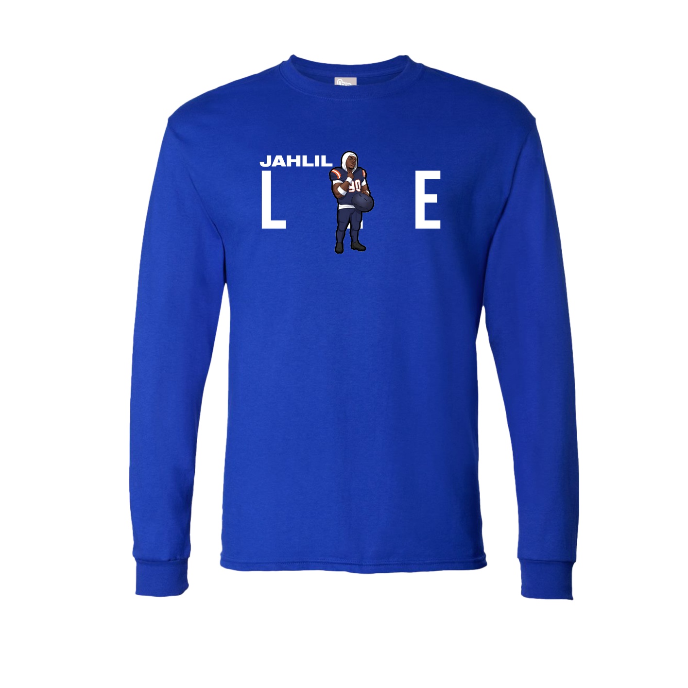 Long Sleeve Tee — Player Name in Royal