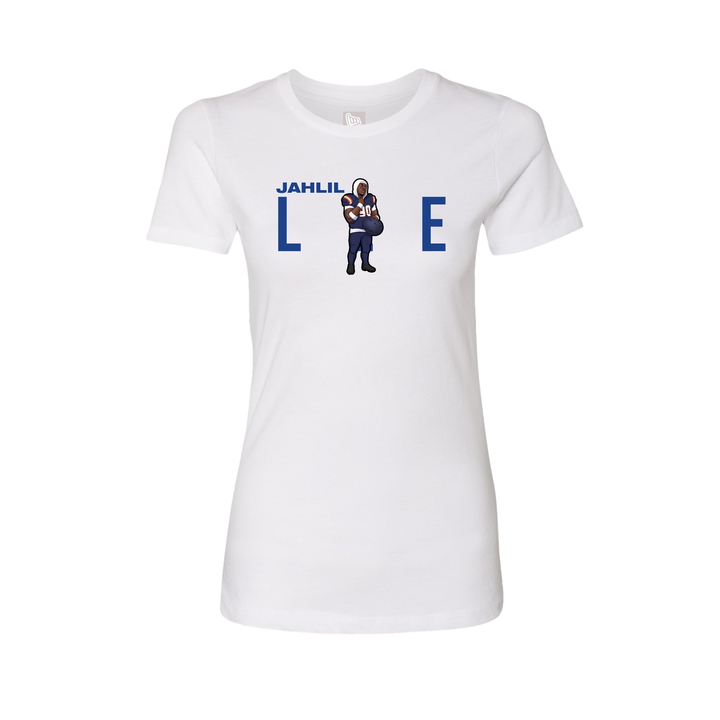 Fitted Women's Tee — Player Name in White