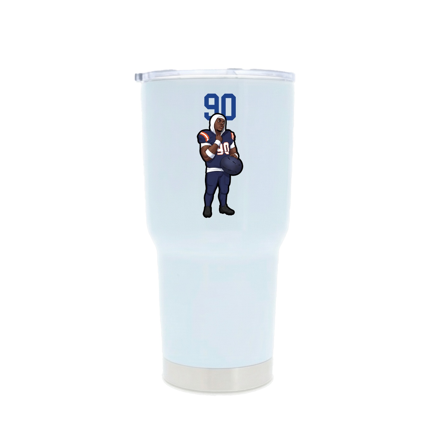 30oz Stainless Steel Tumbler — Number Top in White
