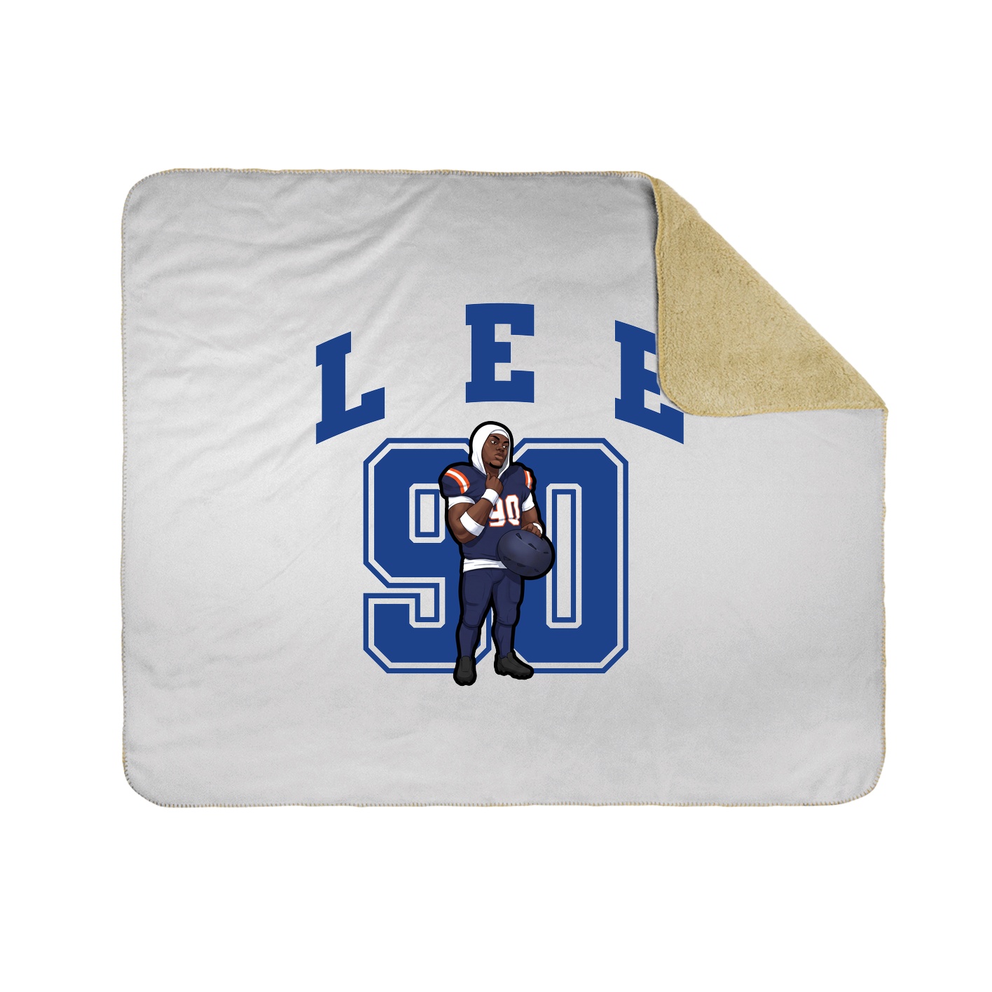 Throw Blanket — Number in White